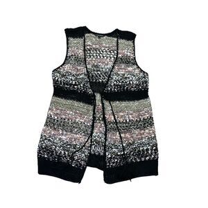 Dor Dor boho hippie crochet sweater vest cardigan L